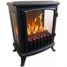 Cheminée électrique Fire Glass avec flamme 3D - Noir CHEMIN' ARTE