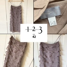 Robe en soie volantée marron glacé 123 42