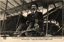 PC AVIATION PILOT AUGUSTE JUNOD BIPLAN FARMAN DIJON (a67924)