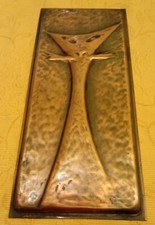 TABLEAU EN CUIVRE REPOUSSE CHAT STYLISE