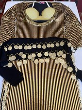Robe de danse du ventre orientale égyptienne, avec soutien-gorge et écharpe i...