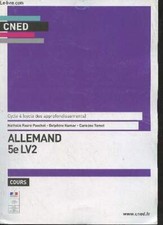 Cned cycle 4 (cycle des approfondissements) Allemand 5e LV2 cours