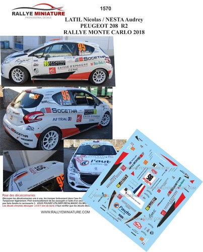 Decals ref 1570 peugeot - decals, 1/43
