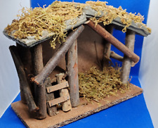 Etable de Crèche de noël -Bois et carton aggloméré- 20x17x10cm env