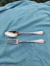 2 ancien COUVERT .poinçon VIEILLARD  en  ARGENT MASSIF 97,4 g de bordeaux