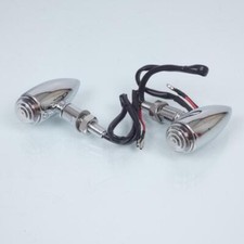 Mini clignotant Sifam Bullet 12V 21W chromé obus pour moto custom hot road Neuf