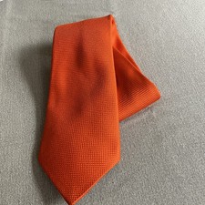 cravate Hermès Paris en soie orange Hermès 233623 rare