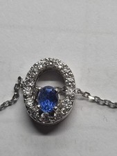 ☆☆   MAGNIFIQUE COLLIER EN OR BLANC 18 CARATS AVEC DIAMANTS ET SAPHIR  ☆☆