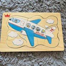 Puzzle d'avion en bois Edinter 9 pièces