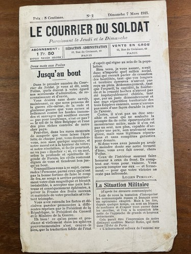 Courrier soldat 1915 - le,