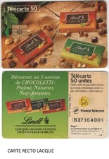 En703 LINDT CHOCOLETTI  TELECARTE PRIVEE 50 U RECTO LACQUE 93/07 PUCE GEM