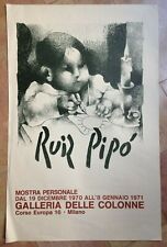 RUIZ PIPO 1971 AFFICHE ORIGINALE GALLERIA DELLE COLONNE MILANO