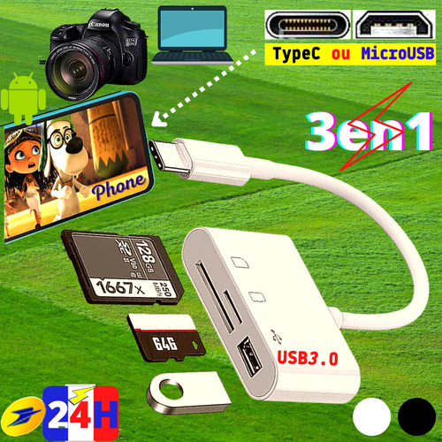 Adaptateur 3en1 usb3 typec - 3en1, typec&