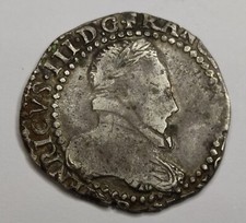 Rare Monnaie Argent, 1/2 Demi-Franc Henri III - 1578 A