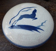 Boite art déco céramique craquelé antilope 1930 style primavera