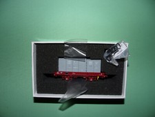 LS MODELS wagon plat court OCEM 19 + 2 conteneurs gris moyen 30264 NEUF