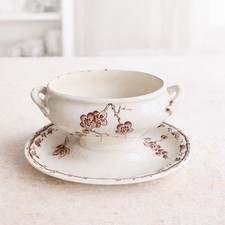 Moutardier ancien en faïence