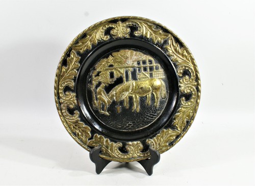 Assiette ancienne laiton - ancienne, en