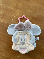 Doudou Peluche Livre Souris Minnie Mouse Disney Gris Blanc Rose Étoile Plastique