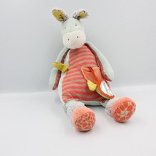 Doudou ane cheval bleu rouge