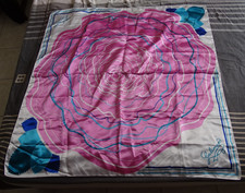 foulard en soie imprimé - taille 90*90 - Galimard -  parfait état
