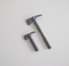 PLAYMOBIL (G1260) POMPIERS - Lot de 2 Haches Grises (Petite & Grande) 4819 4825