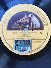 78 RPM 12" - Enrico CARUSO & MISCHA ELMAN - Elegie MASSENET - GRAMOPHONE 032010