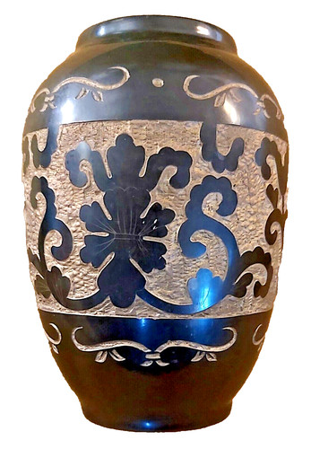 Vase ancien laqué - , noir