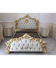 Lit Double Dea Medusa King Taille Récipient Cuir Éco Ou Velours Style Baroque
