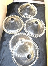 LOT DE 5 COUPELLES / TULIPES EN VERRE MOULLE DE LUSTRE