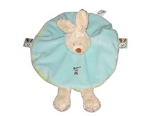 Doudou plat rond lapin beige