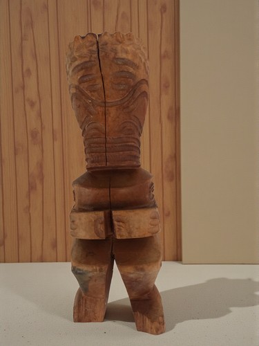 Statuette vintage tiki bois - statuette,