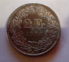 Pièces 2 francs suisse 1990 collection