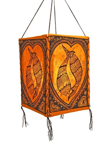 Abat jour poissons orange - abat-jour,