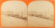 FRANCE Marseille Port de La Joliette Voilier, Photo Stereo Albumine ca 1865