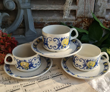 3 ANCIENNES TASSES ET SOUS TASSES VILLEROY ET BOCH CADIZ CLAQUESIN
