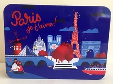Boite en tôle Jeff de Bruges Chocolats Paris je t'aime ((vide)
