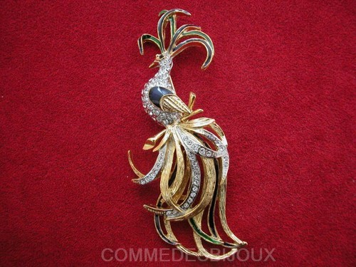 Broche paon plumage - "paon,