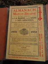 ALMANACH MATOT-BRAINE MARNE AISNE ARDENNES 1932 75 EME ANNEE