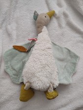 doudou Peluche Moulin Roty Le Voyage d'Olga Oie  vert dore blanc jaune tbe