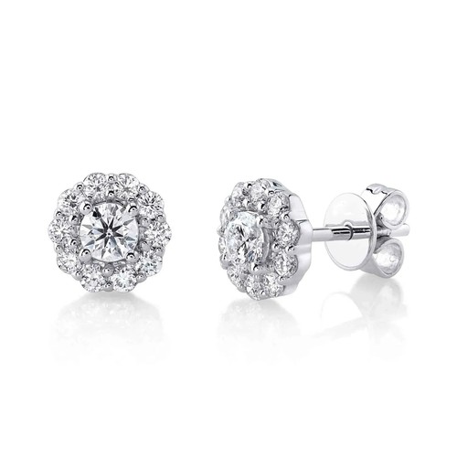Clou diamant halo boucles 14k - diamant,