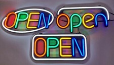 Enseigne Lumineux LED Ouvert Open RGB Publicitaire Multicolore avec Télécommande