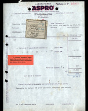 CHATOU (78) LABORATOIRE PHARMACEUTIQUE ASPRO "Jean SALLE" Facture en 1953