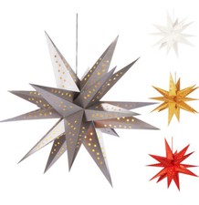 Noël Étoile LED 60cm Timer Intérieur Lanterne Suspendu 3D Étoile Avent Lumineuse