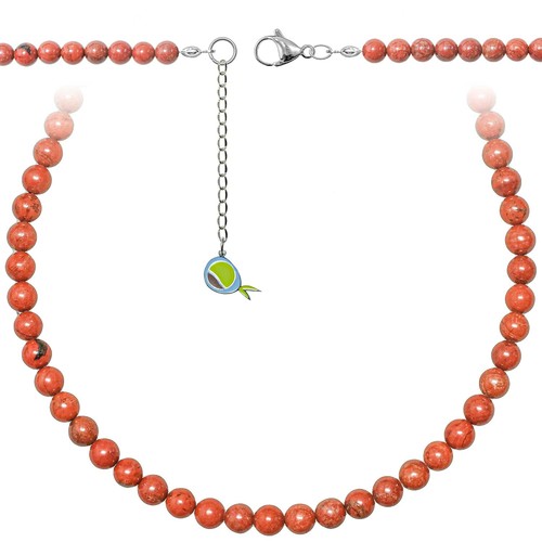 Collier jaspe rouge - rouge,