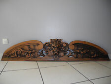 ancien fronton bois ~170cm déco dessus porte antique french wooden pediment 20th