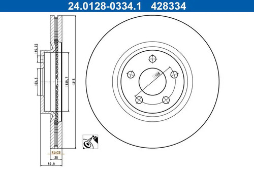 Disque frein ventilé - disque,