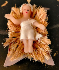 Ancien Santon DEVINEAU  "JESUS EN CIRE SUR SON LIT" - Taille 5 - 7 cm