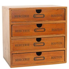 Boîte de Rangement de Bureau avec tiroirs en Bois 1 tiroir boîte à Bijoux Vin...