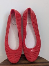 Sandale vintage méduse de plage en plastique Vernon rouge made in France P39 - 6